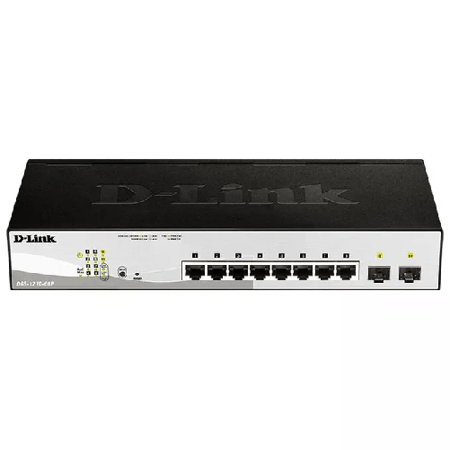 D-Link-DGS-1210-08P-switch-di-rete-Gestito-L2-L3-Gigabit-Ethernet--10-100-1000--Supporto-Power-over-Ethernet--PoE--Nero