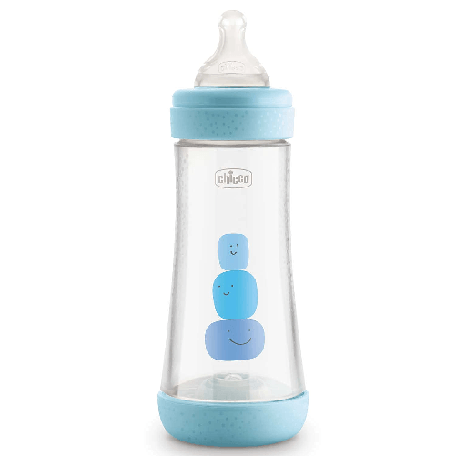 Chicco PERFECT 5 Biberon Anticolica 300 ml, Biberon Flusso Veloce 4 Mesi +  con Tettarella in Morbido Silicone