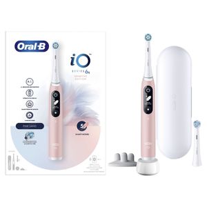 Oral-B iO 6S Spazzolino Elettrico Ricaricabile 6S Rosa, 2 Testine, 1 Custodia Da Viaggio, 1 Spazzolino