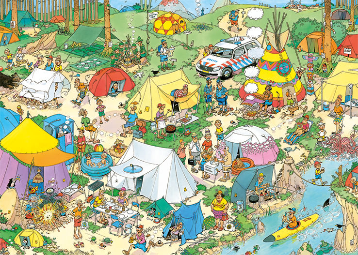 Jumbo-Jan-van-Haasteren-Camping-in-The-Forest-2000-Pezzi-Puzzle