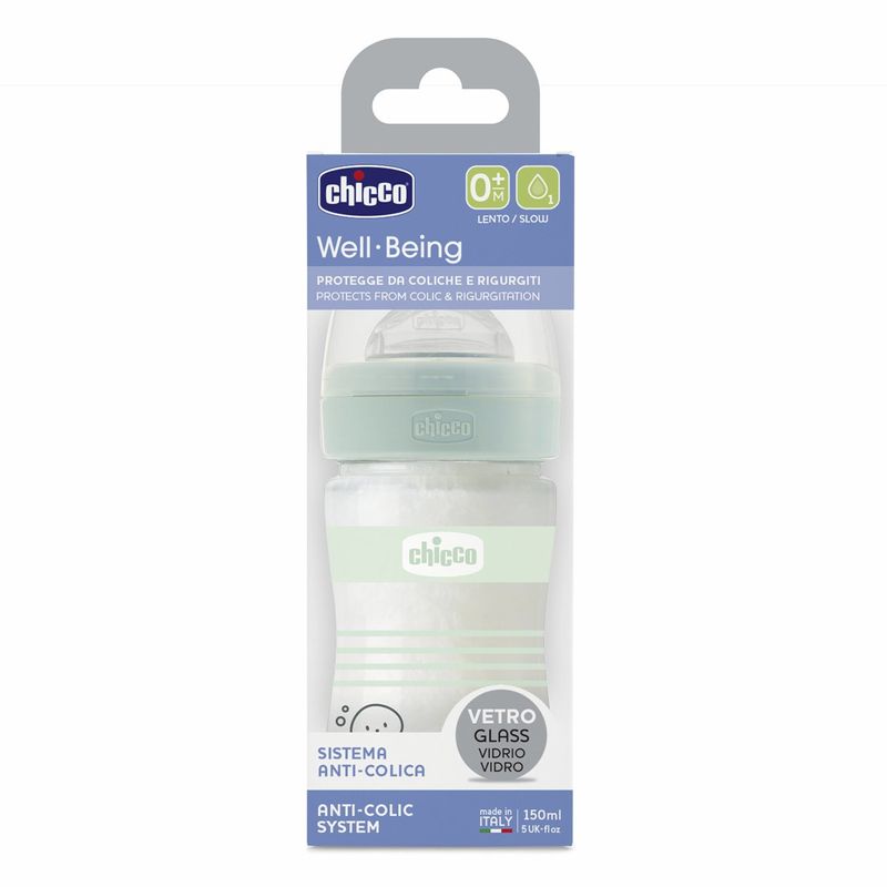 Chicco-00028711310000-biberon-150-ml-Verde-Bianco-Vetro