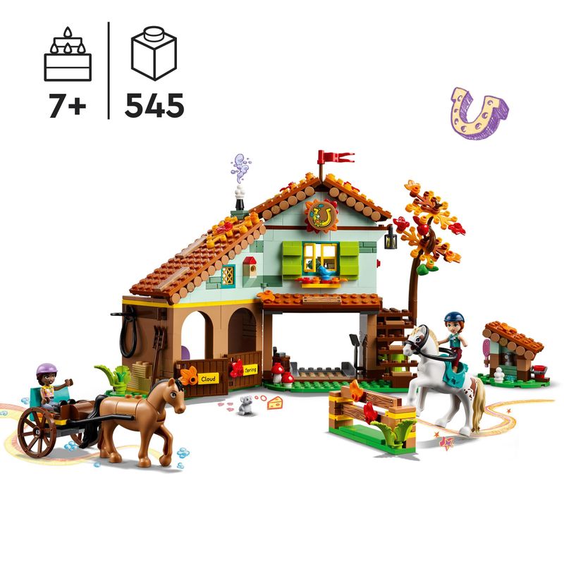 LEGO-Friends-41745-La-Scuderia-di-Autumn-2-Cavalli-Giocattolo-Carrozza-e-Accessori-Fattoria-con-Animali-Regalo-per-Bambini