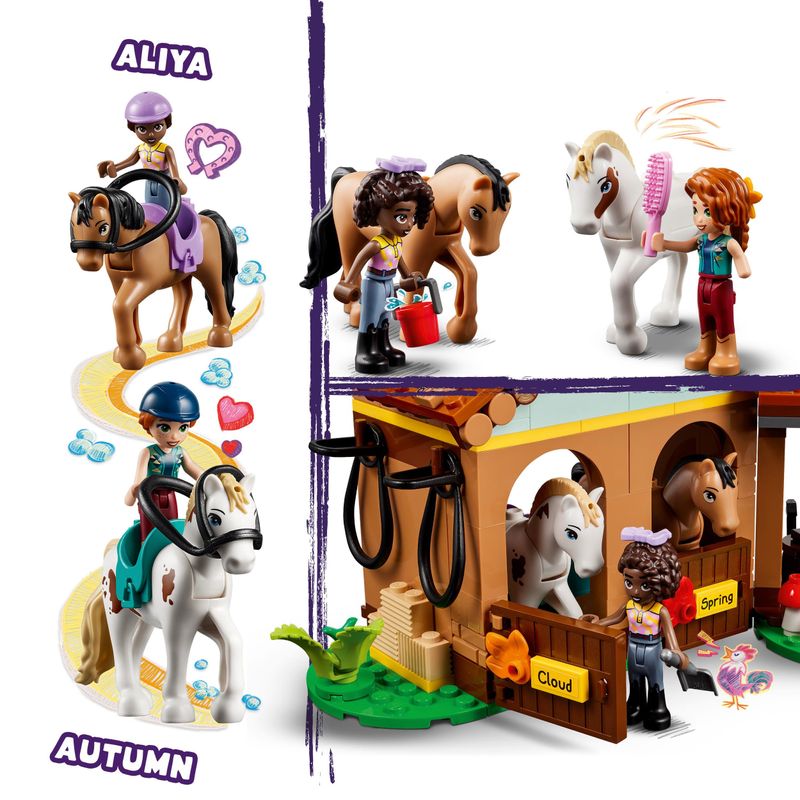 LEGO-Friends-41745-La-Scuderia-di-Autumn-2-Cavalli-Giocattolo-Carrozza-e-Accessori-Fattoria-con-Animali-Regalo-per-Bambini