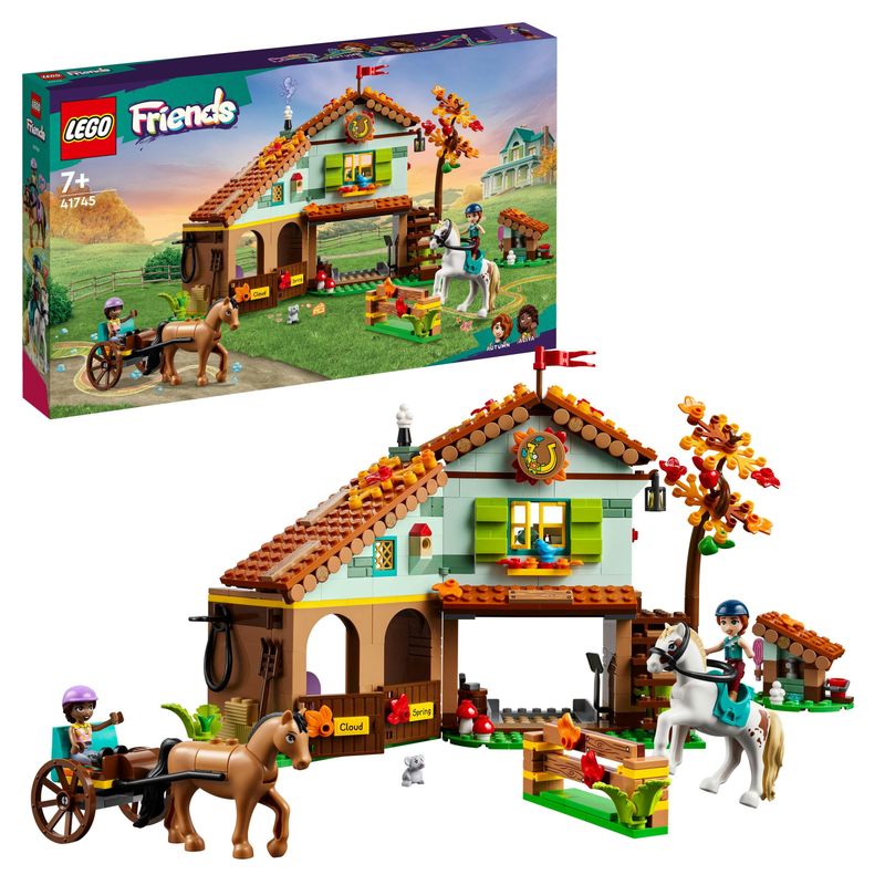 LEGO-Friends-41745-La-Scuderia-di-Autumn-2-Cavalli-Giocattolo-Carrozza-e-Accessori-Fattoria-con-Animali-Regalo-per-Bambini