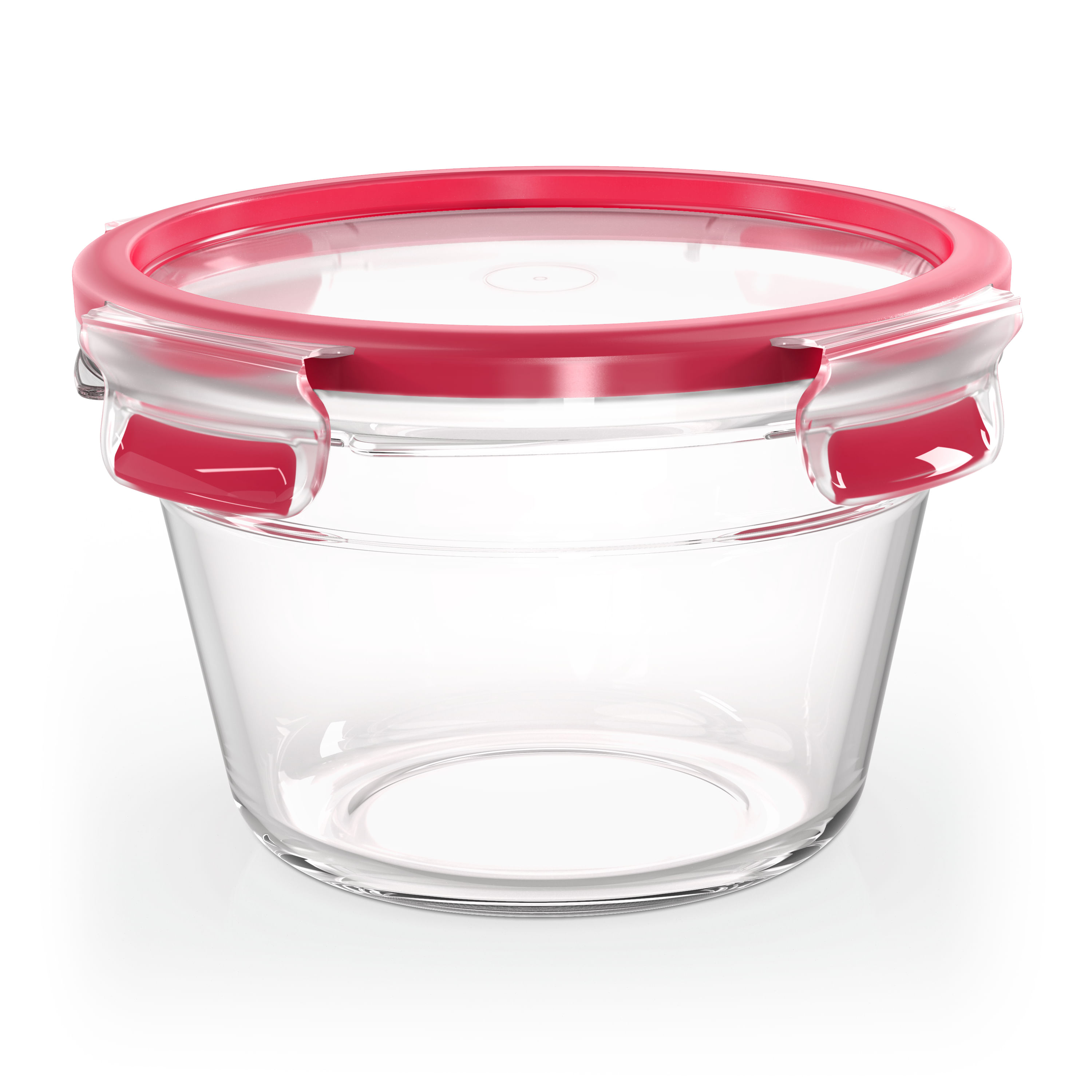 Emsa N10404 Clip & Close contenitore in vetro per alimenti rotondo 09 l trasparente/rosso