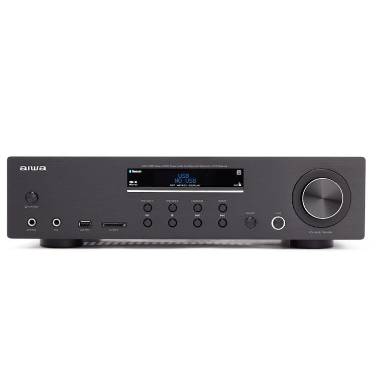 Aiwa-AMU-120BTBK-amplificatore-audio-2.0-canali-Casa-Nero