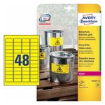 Avery Poliestere adesivo L6103 giallo fluo 20fg A4 45,7x21,2mm (48et/fg) laser Avery