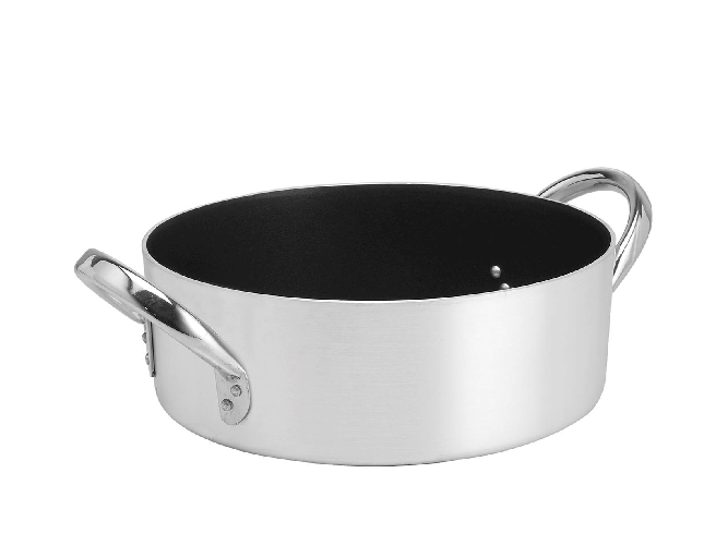 Casseruola bassa antiaderente modello Platinum a due manici di cm 25