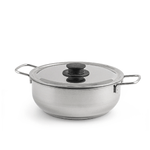 Royal Norfolk Casseruola A Due Manici In Acciaio Inox, 22Cm, Con Coperchio