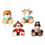 Globo Peluche Pelux Animale Seduto con T-shirt Assortito