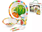 Pengo-set-5-pz-per-bambini-Multicolore-composto-da-un-piatto-piano---piatto-fondo---bicchiere---cucchiaio-e-forchetta