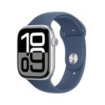 Apple Watch Series 10 Serie 10 GPS 46mm Cassa in Alluminio Color Argento con Denim Sport Band - S/M