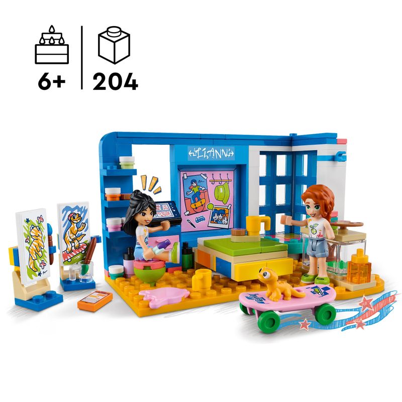 LEGO-41739-Friends-La-Cameretta-Di-Liann-Camera-Da-Letto-A-Tema-Artistico-Con-Personaggi-2023-Autumn-E-Geco-Domestico-Giochi-Per-Bambine-E-Bambini-Piccola-Idea-Regalo-Multicolore