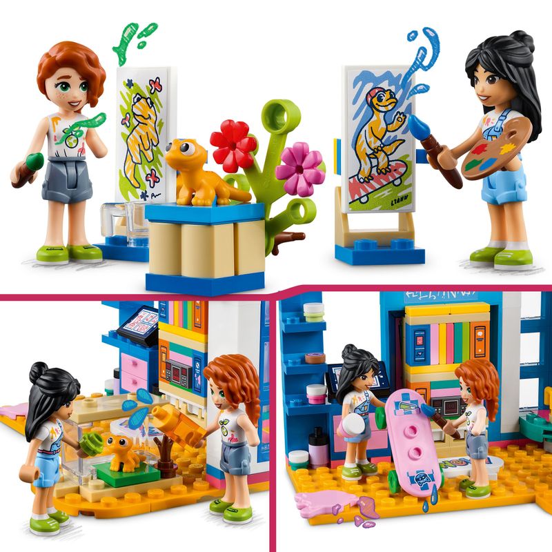 LEGO-41739-Friends-La-Cameretta-Di-Liann-Camera-Da-Letto-A-Tema-Artistico-Con-Personaggi-2023-Autumn-E-Geco-Domestico-Giochi-Per-Bambine-E-Bambini-Piccola-Idea-Regalo-Multicolore