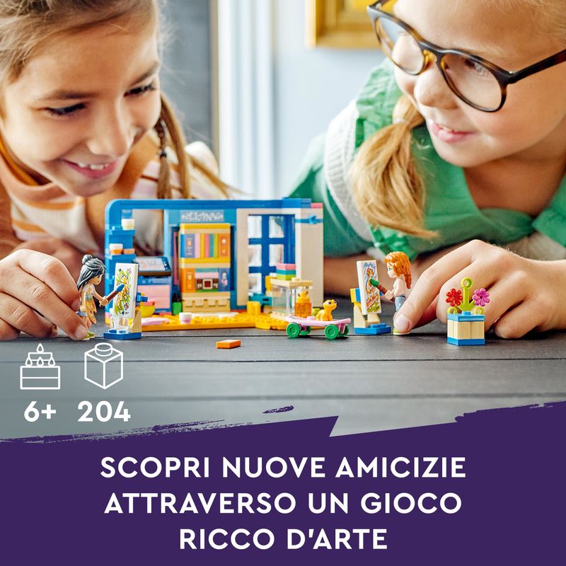 LEGO-41739-Friends-La-Cameretta-Di-Liann-Camera-Da-Letto-A-Tema-Artistico-Con-Personaggi-2023-Autumn-E-Geco-Domestico-Giochi-Per-Bambine-E-Bambini-Piccola-Idea-Regalo-Multicolore