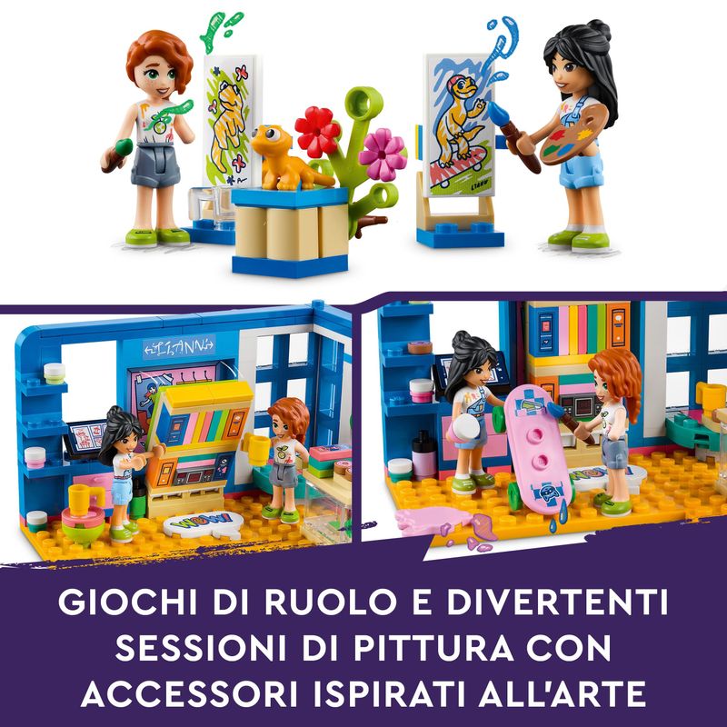 LEGO-41739-Friends-La-Cameretta-Di-Liann-Camera-Da-Letto-A-Tema-Artistico-Con-Personaggi-2023-Autumn-E-Geco-Domestico-Giochi-Per-Bambine-E-Bambini-Piccola-Idea-Regalo-Multicolore