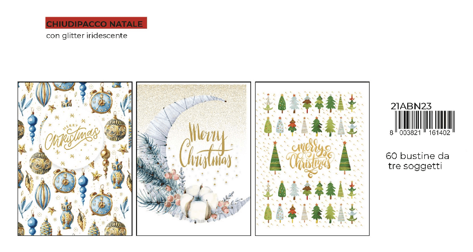Marpimar 21ABN23 - CHIUDI PACCO BUON NATALE (3PZ)