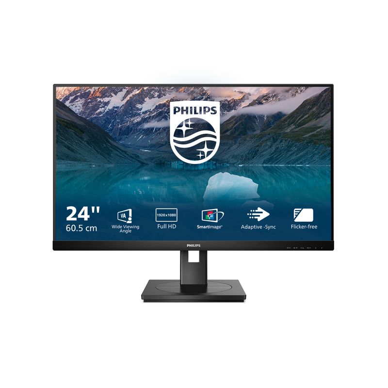 Philips-242S9JML---Monitor-Full-HD-da-24-pollici-altezza-regolabile-altoparlanti--1920x1080-75-Hz-VGA-DVI-HDMI-DisplayPort-hub-USB--colore-nero