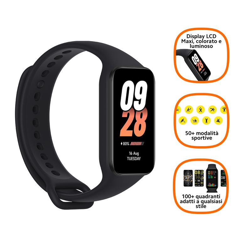 Xiaomi-Smart-Band-8-Active-TFT-Tracciatore-di-attivita-a-clip-da-polso-373-cm--1.47---Nero