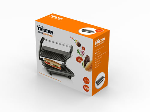 Tristar-Grill-Piastra-225-x-140-mm-Coperchio-incernieriato-perfetto-per-grigliare-panini-carne-pesce-e-verdure