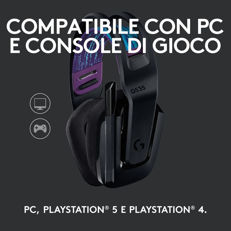 Logitech-G-G535-Auricolare-Wireless-A-Padiglione-Giocare-Nero