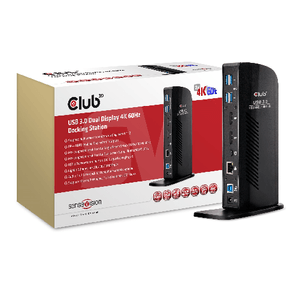 Club3D Docking Station Input Usb 3.0 B Male Dc 5V Fem Output Displayport Usb A 3.0 Gigabit Ethernet Port 3