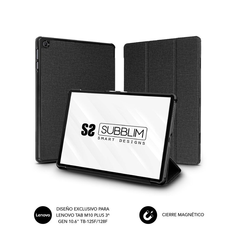 Custodia-Subblim-Shock-Lenovo-M10-Plus-3A-Gen-10.6-Tb-125F-128F---Design-moderno-ed-elegante---Installazione-semplice---Angoli-di-visualizzazione-regolabili---Colore-nero