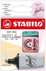 Stabilo-Boss-Mini-Pastellove-Confezione-da-3-Pennarelli-Fluorescenti---Linea-tra-2-e-5-mm---Inchiostro-a-Base-Acqua---Anti-asciugatura---Colori-Rosa-Turchese-e-Grigio