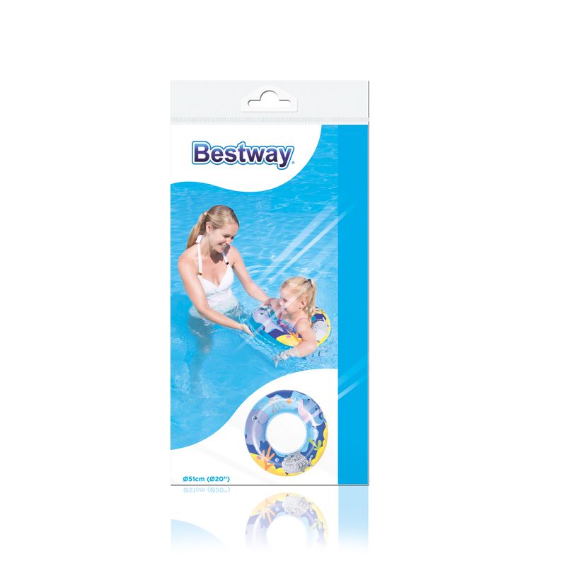 Bestway-36113-galleggiante-da-piscina-e-da-spiaggia-Blu-Arancione-Giallo-Fantasia-Vinile-Salvagente