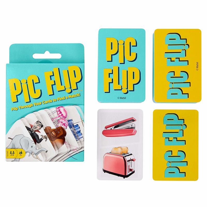 Carte-gioco-Mattel-Pic-Flip-modello-GKD70-per-intrattenimento-di-gruppo