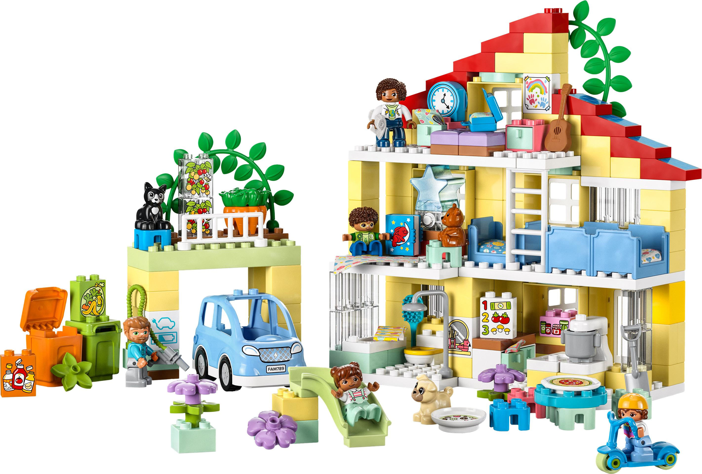 LEGO DUPLO 10994 Casetta 3 in 1, Casa delle Bambole, Auto Push-and-Go