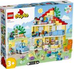 LEGO-DUPLO-10994-Casetta-3-in-1-Casa-delle-Bambole-Auto-Push-and-Go-7-Figure-e-Mattoncino-Luminoso-per-Bambini-da-3--Anni