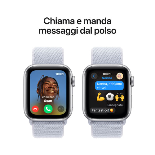 Apple-Watch-SE--2ª-gen.--GPS-40-mm---Smartwatch-Argento-con-Cinturino-Sport-Loop-Nuvola-Azzurra