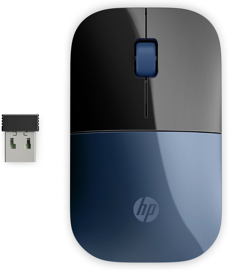 HP-Mouse-wireless-Z3700-Ambidestro-Blue-LED-RF-Wireless-1200-DPI-Nero-Blu