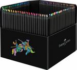 Faber-Castell-Black-Edition-Confezione-da-100-Matite-Colorate---Mina-Super-Morbida---Legno-Nero---Ideale-per-Disegnare-su-Carta-Chiara-Scura-e-Colorata---Colori-Assortiti