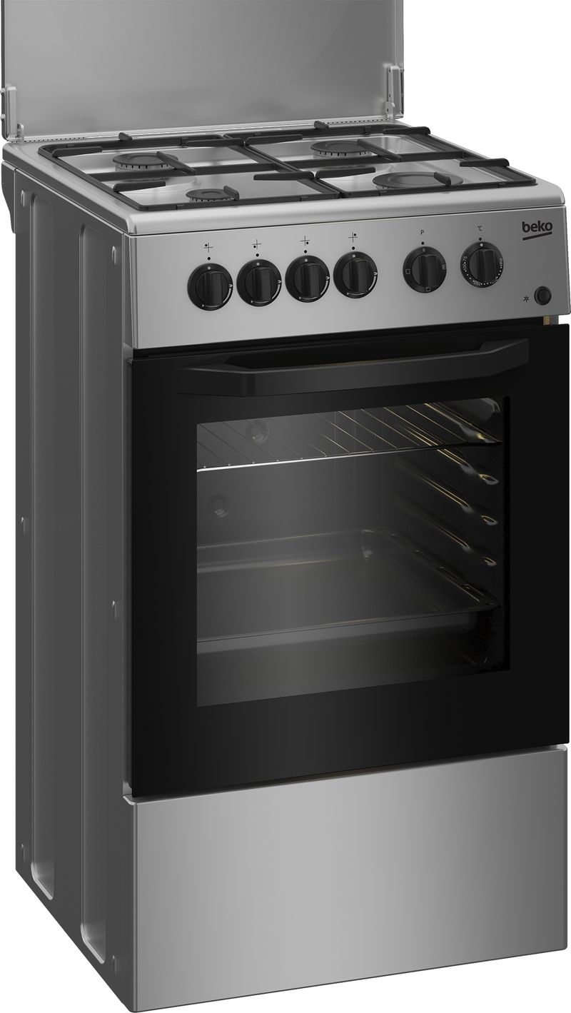 Cucina-Elettrica-Beko-CSS42014FS-4-Fuochi-Gas-e-Forno-Elettrico