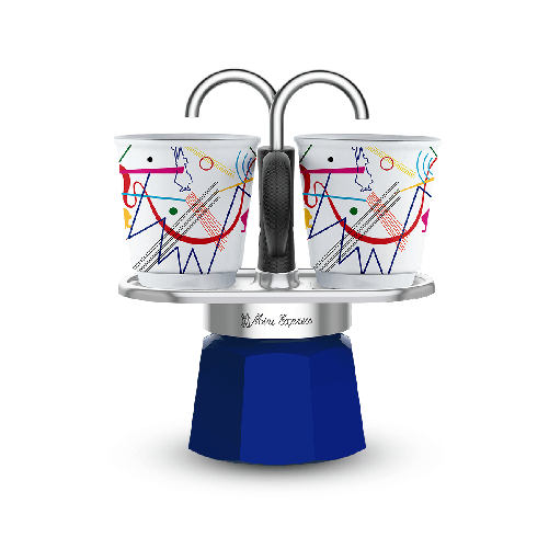 Bialetti-Mini-Express-Kandinsky-Moka-Blu-Argento