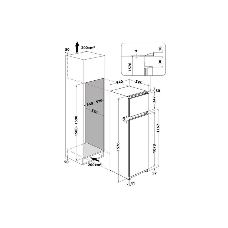 Whirlpool-ART3672-Frigorifero-da-Incasso-Doppia-Porta-Capacita--239-Litri-Classe-Energetica-E-Raffreddamento-Statico