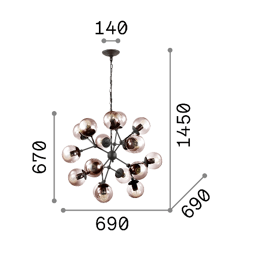 Sospensione-Industrial-Minimal-Kepler-Metallo-Nero-18-Luci-E27