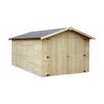 Garage Casetta Legno 273x460 Legno Abete 15 mm Porta Doppia Box Auto da Giardino