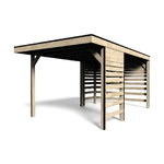 Gazebo per Auto Carport Tettoia Box Garage in Legno Parcheggio Copertura Casetta