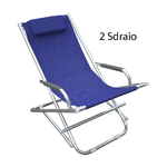 2 Sdraio Pieghevole in Alluminio Blu Sedia Prendisole Poltrona da Mare Giardino