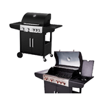 Barbecue a Gas 14.5Kw 4 Bruciatori Piastra Laterale Griglia Grill BBQ da Esterno