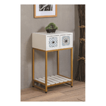 Mobile Cassettiera Bianca in Legno 2 Cassetti Moderna Shabby Multiuso Ingresso