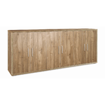 Armadio Credenza Mobile Basso Noce Porta TV Moderno 6 Ante 200 cm Legno