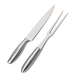 Set per Bbq Forchettone e Coltello in Acciaio Inox Camino Forno Attrezzi Barbecue