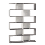 Libreria Modulare Geometrica Cemento Bianco Moderna Scaffale in Legno