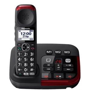 Panasonic KX-TGM420 Telefono Cordless Digitale con Segreteria Telefonica Rosso e Nero