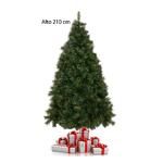 Albero di Natale Alto 210 cm Pino Verde Folto Senza Addobbi