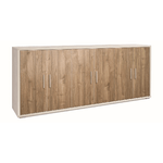 Mobile Basso Armadio 6 Ante 200 TV Moderno Credenza Bianco Noce Legno